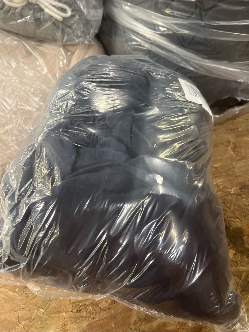 Condition photo showing Good Condition for european linen fitted sheet set, king, navy