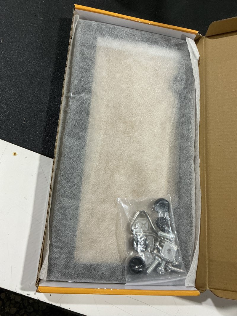 Condition photo showing New/Like New for real carbon fiber license plate frame, 100% pure carbon fiber frame, black license plate holder cover with screw caps, anti-vibration pads, (twill 2 hole) carbon fiber twill 2 hole