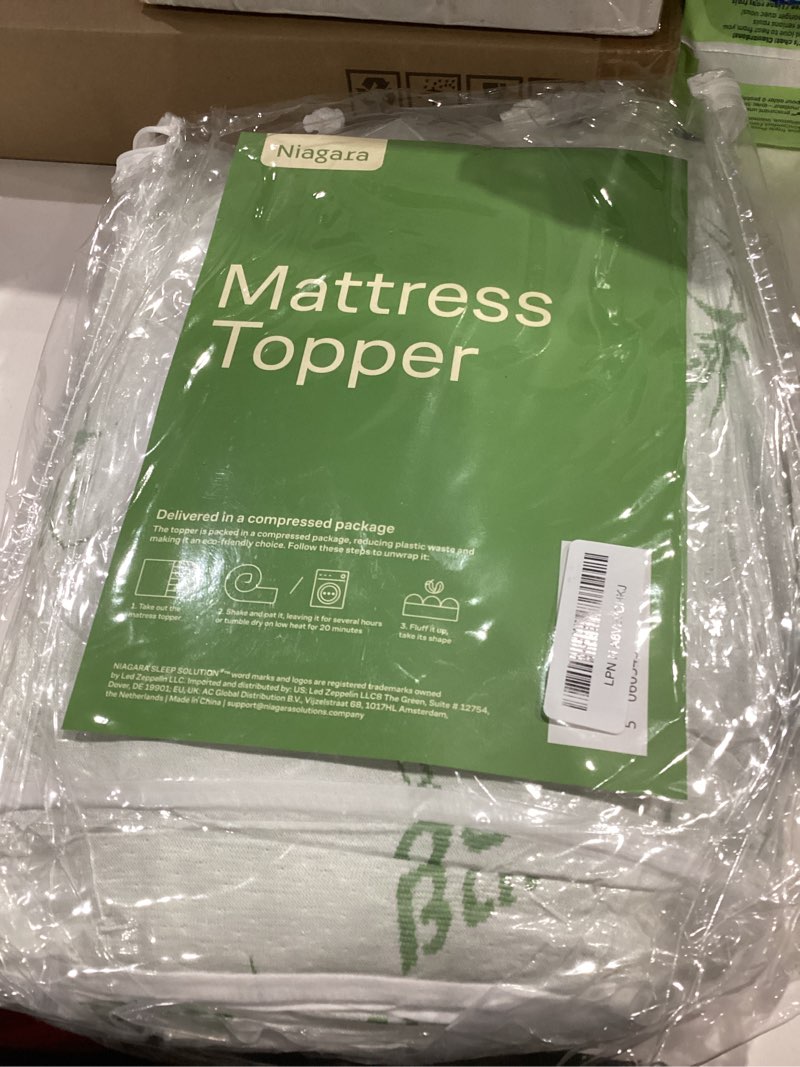 Condition photo showing Good Condition for Ultra Soft Twin XL Size Mattress Topper - Viscose Made from Bamboo Pillow Top Mattress Pad for Back Pain Relief - Naturally Cooling for Hot Sleepers, Green Green Twin XL