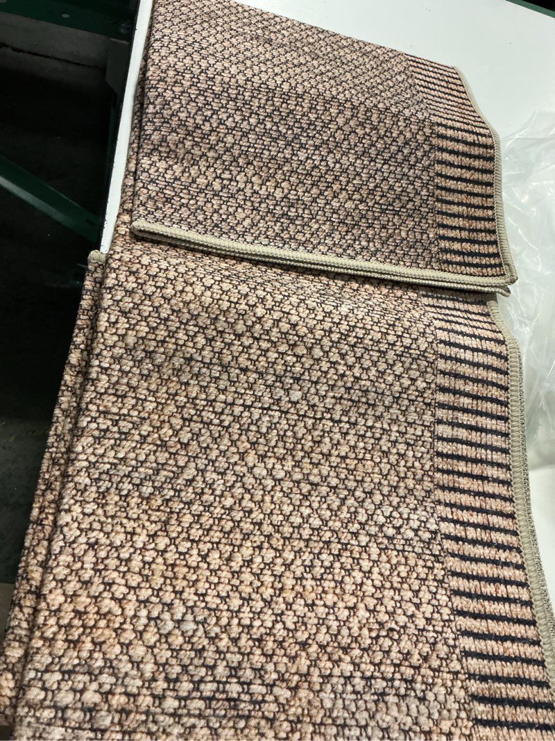 Condition photo showing Good Condition for hallway runner rug 2x6, non slip washable kitchen runners mat, thin entryway floor mat fit under door, soft low pile indoor carpet for laundry, evening glow evening glow 2' x 6'