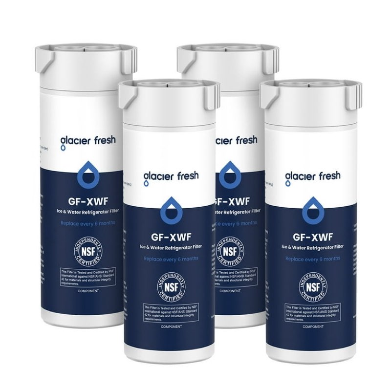 glacier fresh xwf replacement for ge xwf refrigerator water filter pack of 4 (not xwfe