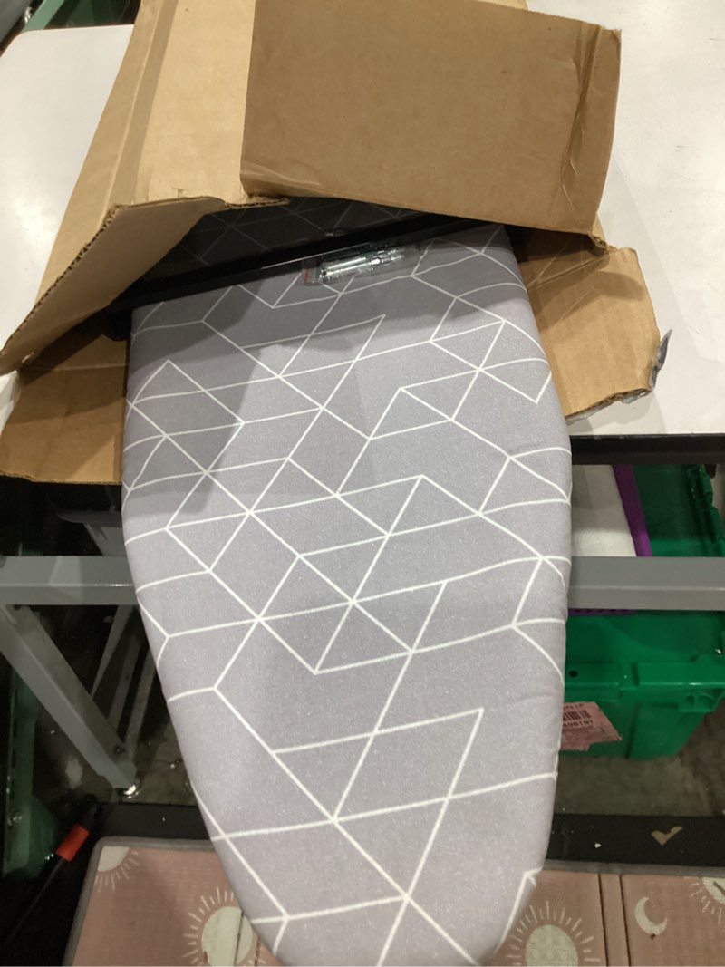 Condition photo showing As Is for savuk ironing board cover and pad standard size 15x54 inch extra heavy duty thick padding, heat reflective, non stick scorch and stain resistant (geometric grey, 15" x 54")