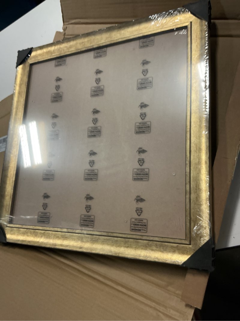 Condition photo showing Good Condition for hliwegns antique gold 15x15 frame – poster frame with aged gold finish – picture frame for 15 x 15 artwork, canvas prints, puzzles, and wall decor aged gold 15x15