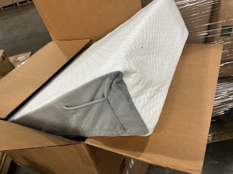 Condition photo showing As Is for Kolbs Bed Wedge Pillow for Sleep Apnea, Acid Reflux, and Back Pain Relief, with Chic Jacquard Cover - Headboard Gerd Pillow Wedges for Sleeping (Standard Width 7.5" Height)