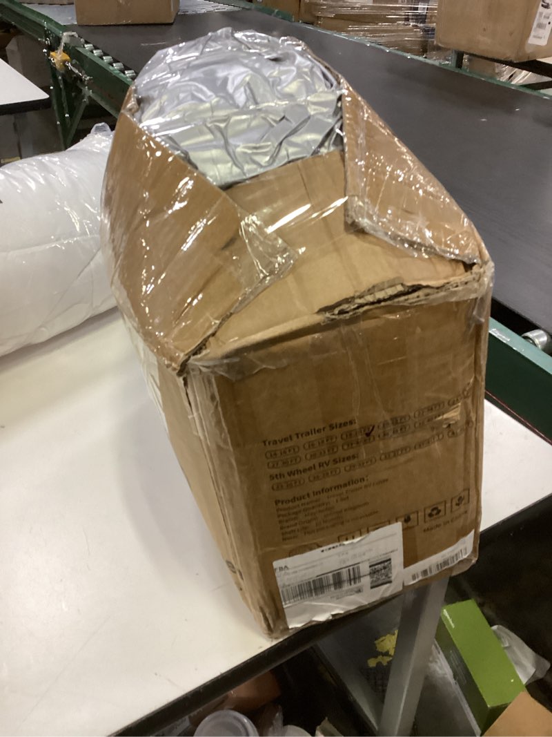 Condition photo showing As Is for Heavy Duty 8 Layers RV Cover, Rip-Stop Camper Cover with Windproof Straps, Gutter & Tongue Jack Covers, Utility Travel Trailer Cover for All Weather Protection (27-30 FT)