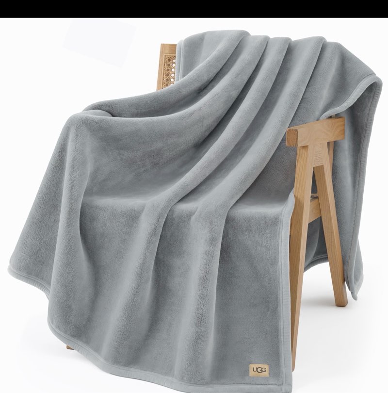 ugg coco plush fleece throw blanket – soft & cozy blanket for couch, bed & sofa, perfect for home decor, house warming gifts or luxurious birthday gifts for women, 50" x 70", seal gray