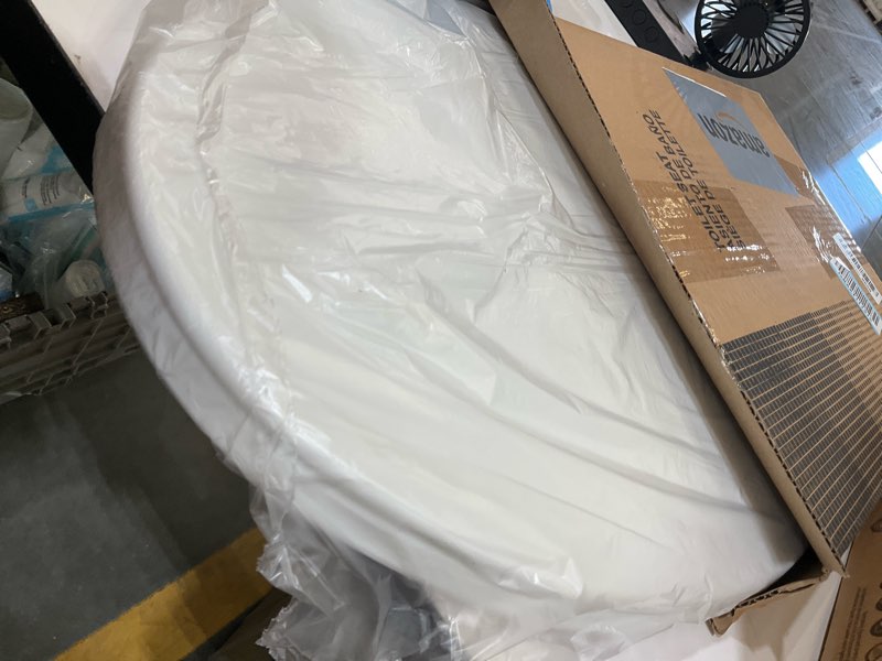 Condition photo showing As Is for bemis 170 000 toilet seat, elongated, plastic, white