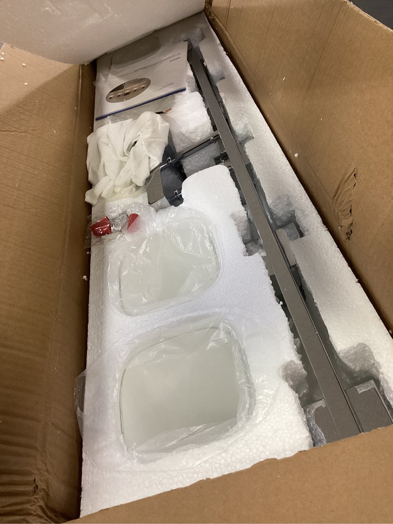 Condition photo showing Good Condition for Espird 5 Light Bathroom Vanity Light - Chrome Bathroom Light Fixtures Square Design & UL Certification, 31 Inch Bath Room Light Fixtures Over Mirror for Living Room & Bedroom & Restroom