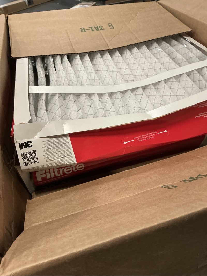 Condition photo showing As Is for filtrete 20x20x4 ac furnace air filter, mpr 1000, merv 11, fits honeywell, allergen defense, electrostatic air cleaning filter, 2-pack (actual size 19.88 x 19.88 x 4.31)