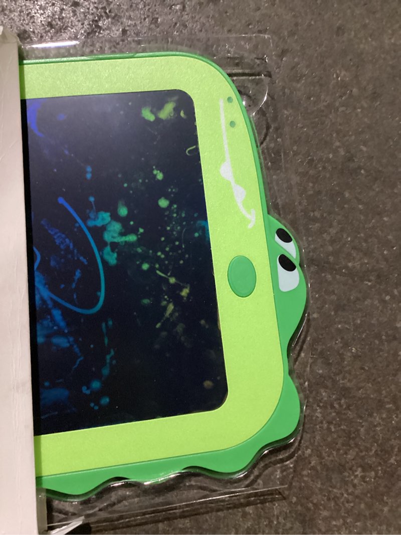 Condition photo showing New/Like New for easter basket stuffers for kids toys, lcd writing tablet for kids 8.5" toddler learning drawing board dinosaur for 3 4 5 6 7 year old boys girls birthday gifts idea light doodle pad green