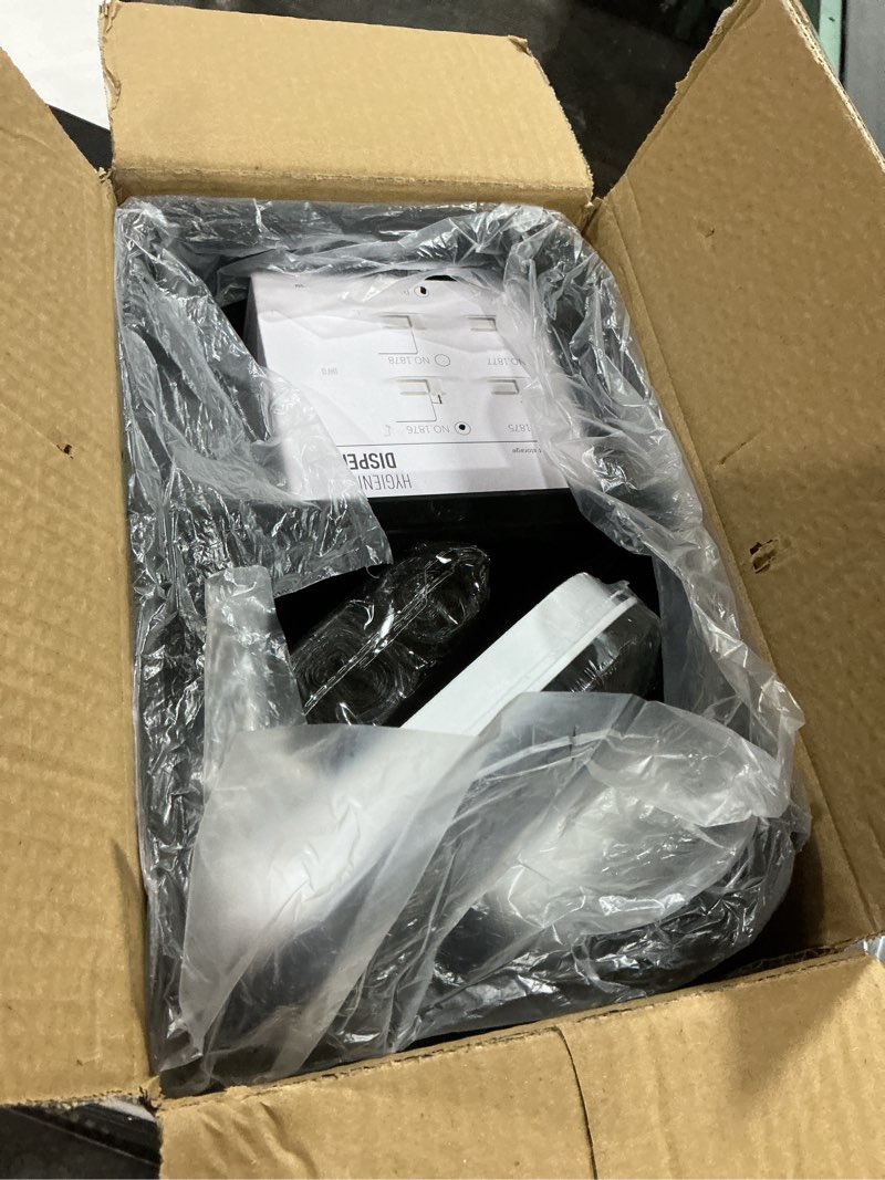 Condition photo showing Good Condition for Hanging Trash Can with Lid, Black Bathroom Accessories Set Incluced 3.9 Gallon Small Kitchen Compost Bin, Soap Dispenser with Sponge Holder, Sponges and Trash Bags for Cupboard/Kitchen Bedroom