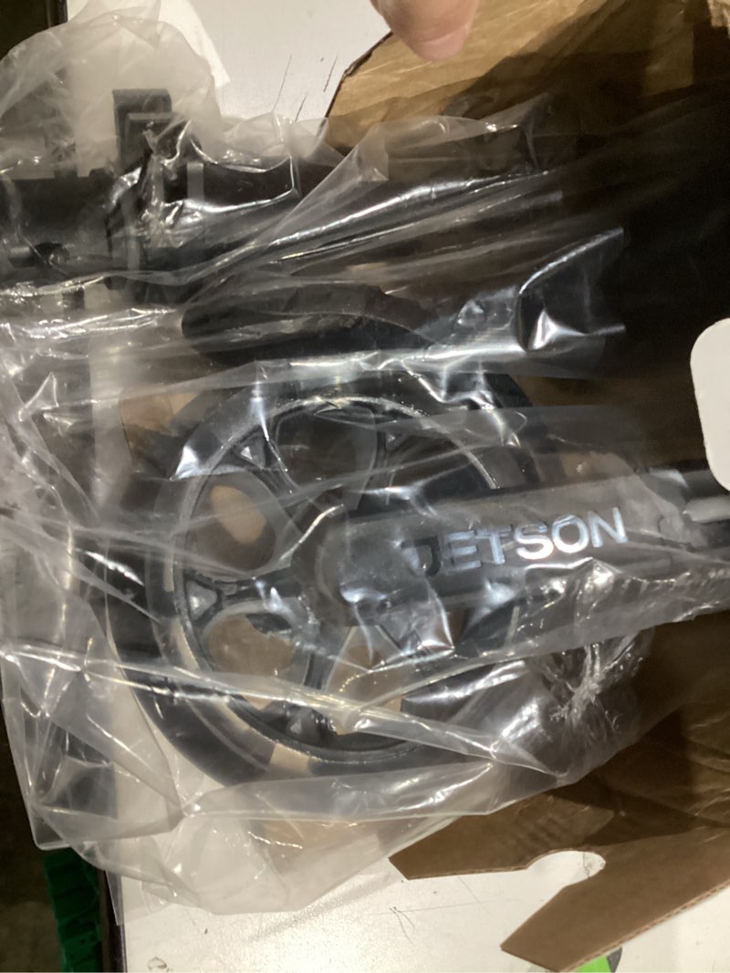 Condition photo showing New/Like New for jetson mars kids 2-wheel light-up kick scooter, includes led lights on handlebar, stem, wheels & deck, adjustable handlebar, rear brake, lightweight design, easy-folding mechanism, ages 5+ mar black