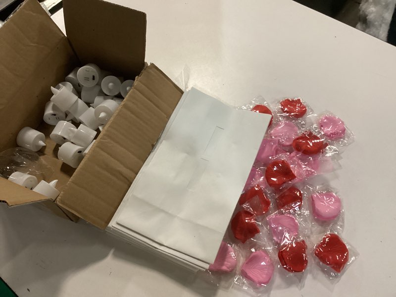 Condition photo showing New/Like New for NEXAGEBIUS Valentines Day Decorations It Was Always You Sign Luminary Bags Light Up Letter Set with 2000PC Rose Petals and Candles for Anniversary Romantic Decorations Special Night Decor for Woman Man Girl