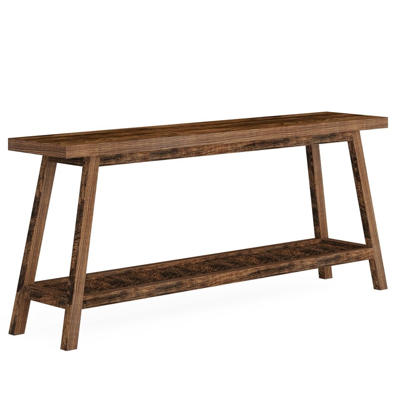 farmhouse console table, 70.9" entryway table 2-tier sofa table
