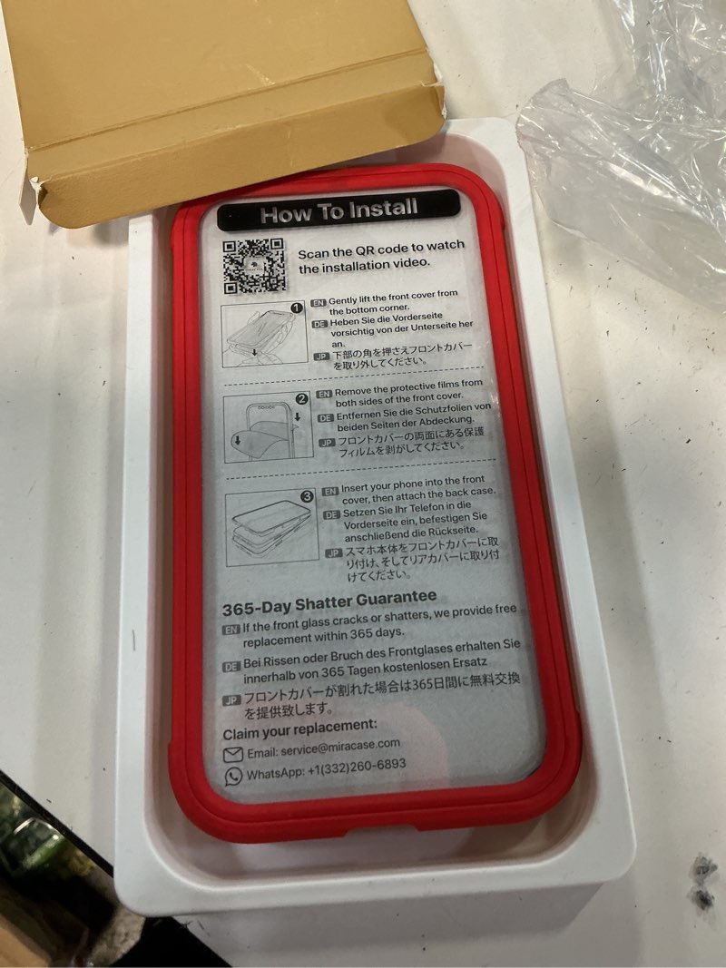 Condition photo showing New/Like New for miracase glass series for iphone 11 case 6.1 inch, upgraded full-body rugged phone bumper case cover with built-in 9h tempered glass screen protector and camera protector, red iphone 11 red
