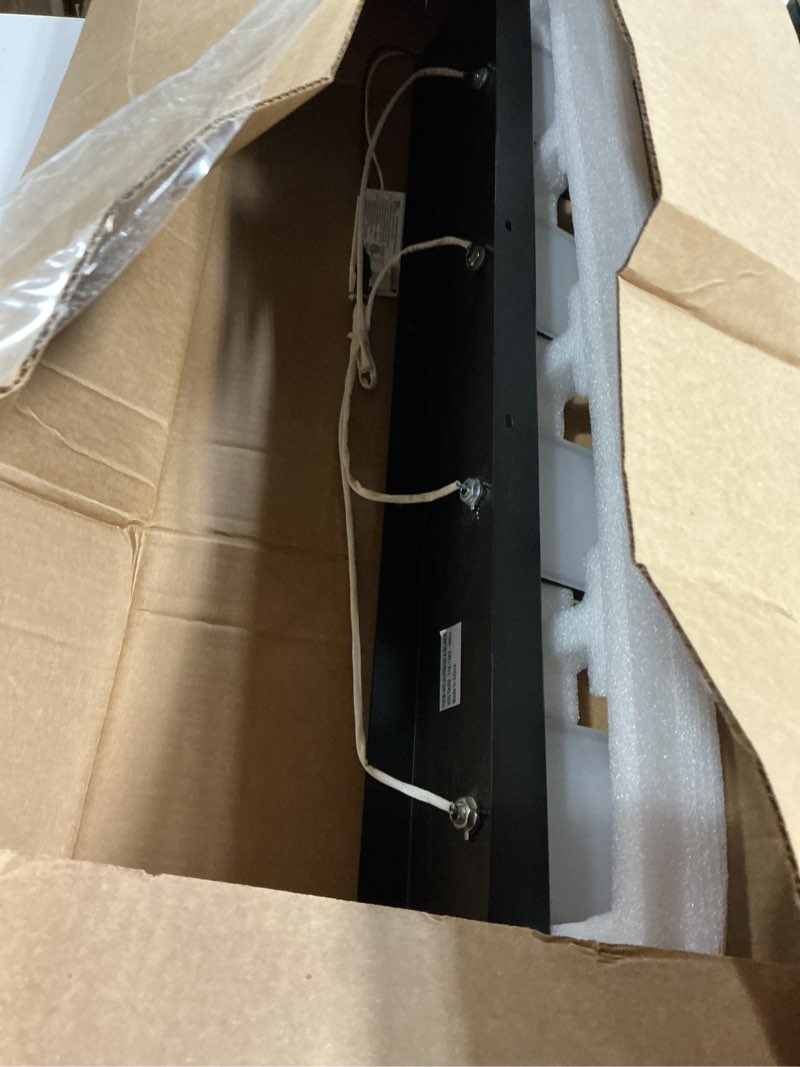 Condition photo showing item condition for 360° Rotate LED Bathroom Vanity Light Fixtures, 1600LM Acrylic Matte Black Vanity Lights for Bathroom, Modern Wall Lighting Fixtures Over Mirror Kitchen Living Room Hallway (Natural White Light 5000K) Matte Black - Non-dimmable 4-Light, 27-Inch, 5000K