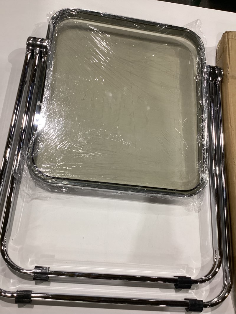 HYYTEIBL 16.2" × 14.1" Acrylic Folding Table, Small Lightweight End Table for Living Room, Bedroom a