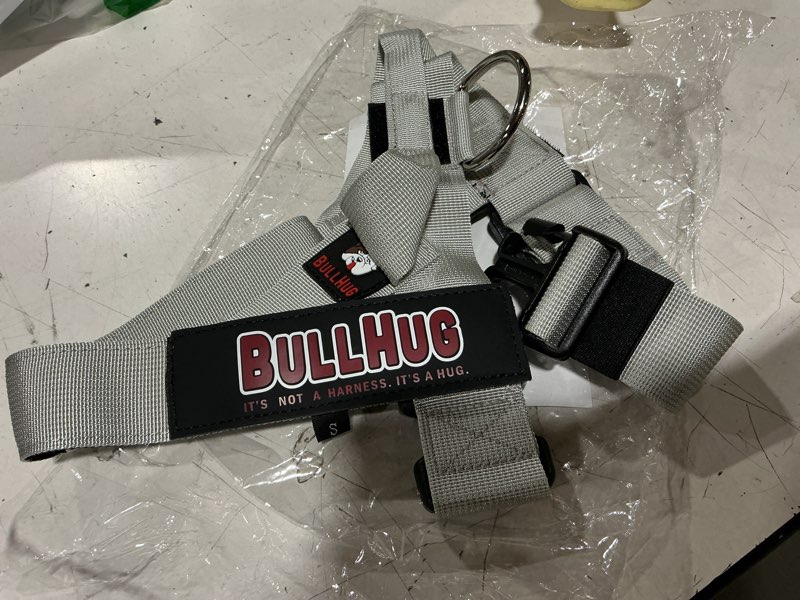 Condition photo showing Good Condition for bullhug adjustable dog harness– no pull, no choke – for english bulldogs, french bulldogs, pugs & broad-chested breeds – easy, safe walks (silver, small) silver small - (neck: 14" - 17" chest: 19" - 24")