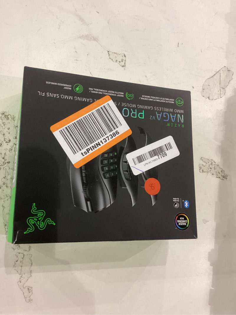 Condition photo showing As Is for Razer Naga V2 Pro Wireless MMO Gaming Mouse: 19+1 Programmable Buttons w/Swappable Side Plates - HyperScroll Pro Wheel - Focus Pro 30K Optical Sensor - Optical Mouse Switches Gen-3-300 Hr Battery