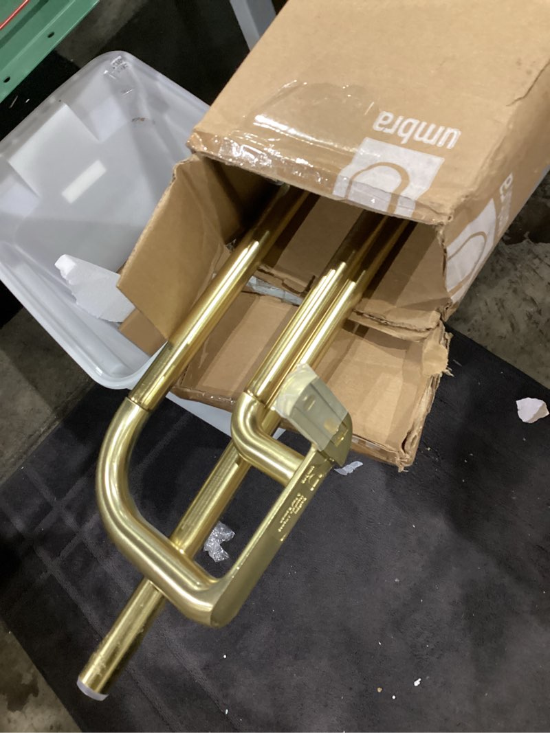 Condition photo showing Good Condition for umbra twilight double curtain rod set – wrap around design ideal for blackout or room darkening panels, 88 to 144 inches, gold gold 88" to 144"