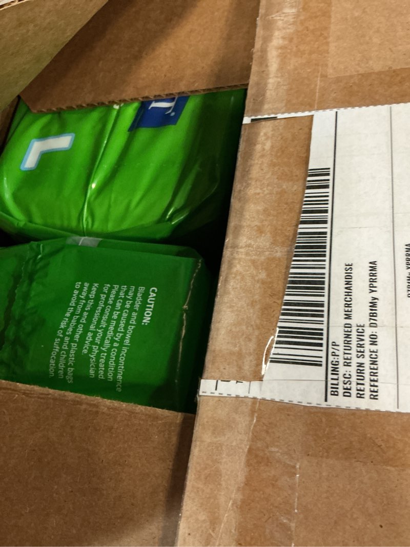 Condition photo showing New/Like New for fitright ultra heavy absorbency adult diapers for men & women, waist size: medium 32-44 inches, optifit incontinence disposable briefs with leak protection for seniors, 80 count medium 80 count