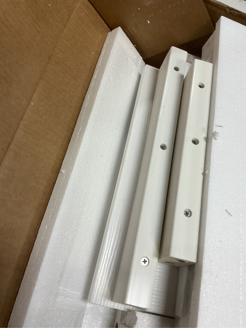 Condition photo showing Good Condition for Waterproof Shower Bench, White Poly Shower Stool for Shaving Legs, Shower Chair Seat with Handles & Shower Head Holder, Plastic Bathroom Bench with Adjustable Feet for Inside Shower, Non-Slip