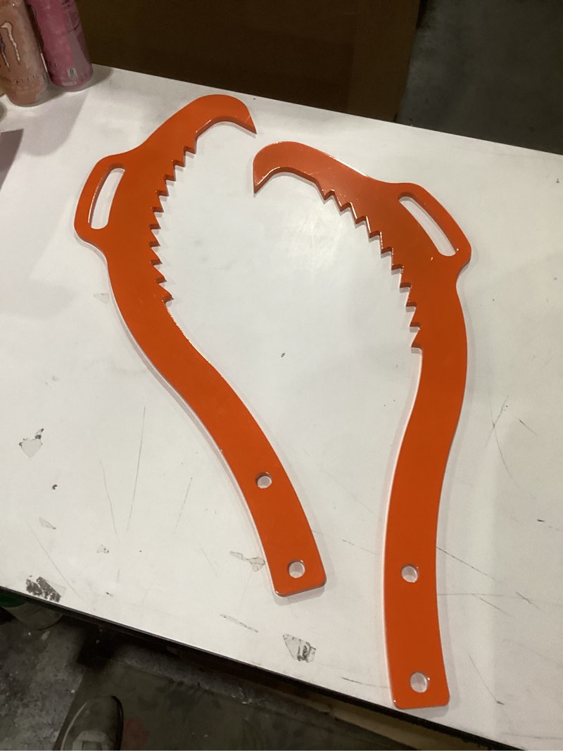 Condition photo showing As Is for Hooks only Similar to stock photo 2 Serrated Claw Hook,Log Lifting Tongs, Heavy Duty Grapple Timber Claw,Lumber Skidding,Log Lifting -32in