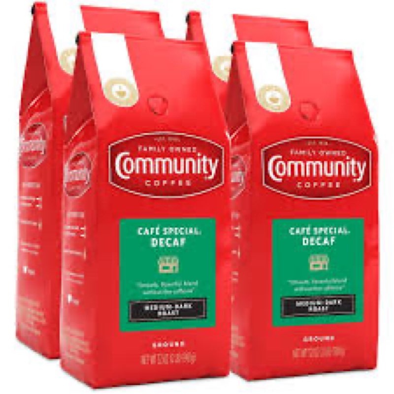 (BB:09/29/2025) Community Coffee Café Special Decaf Ground Coffee, Medium Dark Roast, 32 Ounce Bag (Pack of 4)