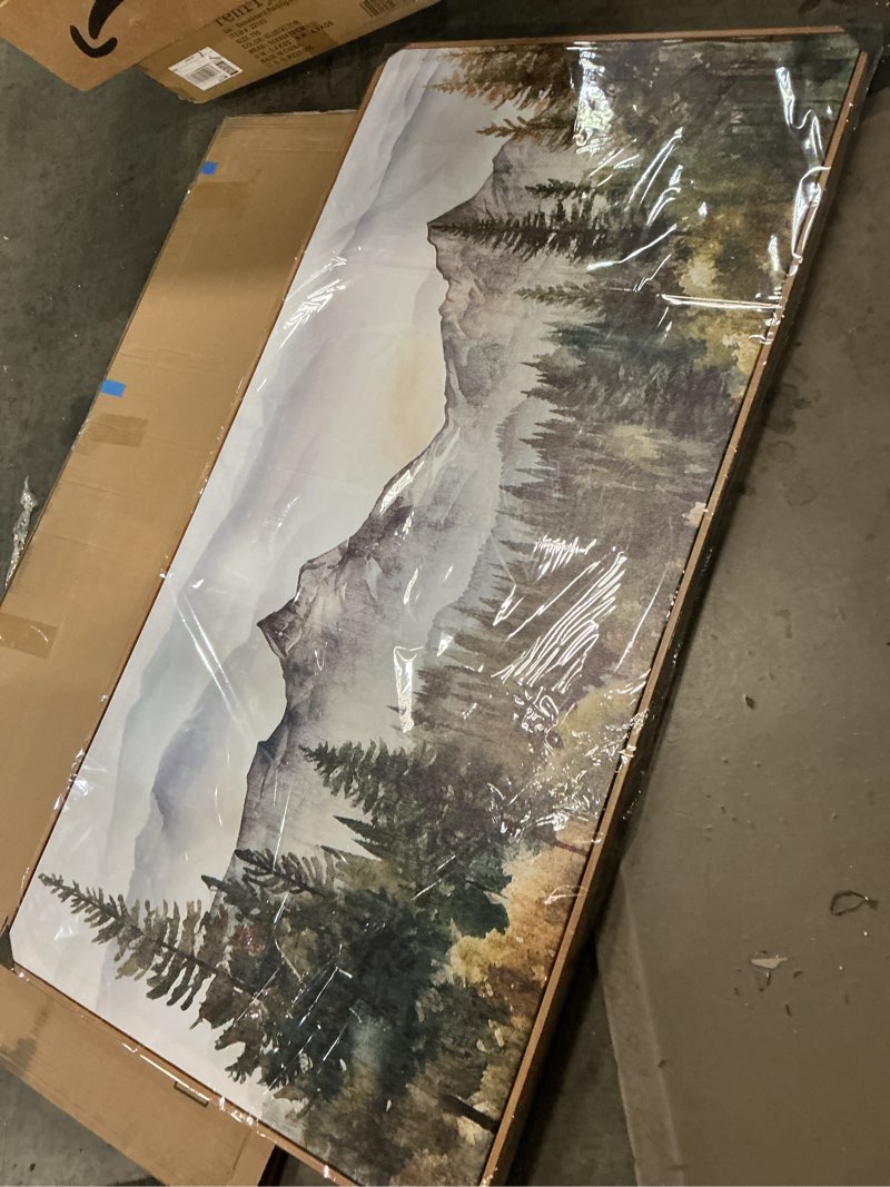 Condition photo showing Good Condition for Wapluam Abstract Mountain Landscape Canvas Art - Modern Wall Decor For Living Room, Bedroom - Stretched & Framed, Ready To Hang 40"L x 20"W Abstract Forest Painting