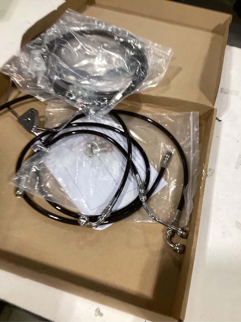 Condition photo showing Good Condition for Mofun Clutch Cable and Upper and Lower Hydraulic ABS Front Brake Line Compatible with Harley Touring Street Glide Road Electra Glide CVO/Ultra with ABS 2009-2012, Fit 16"-18" Handlebar Black