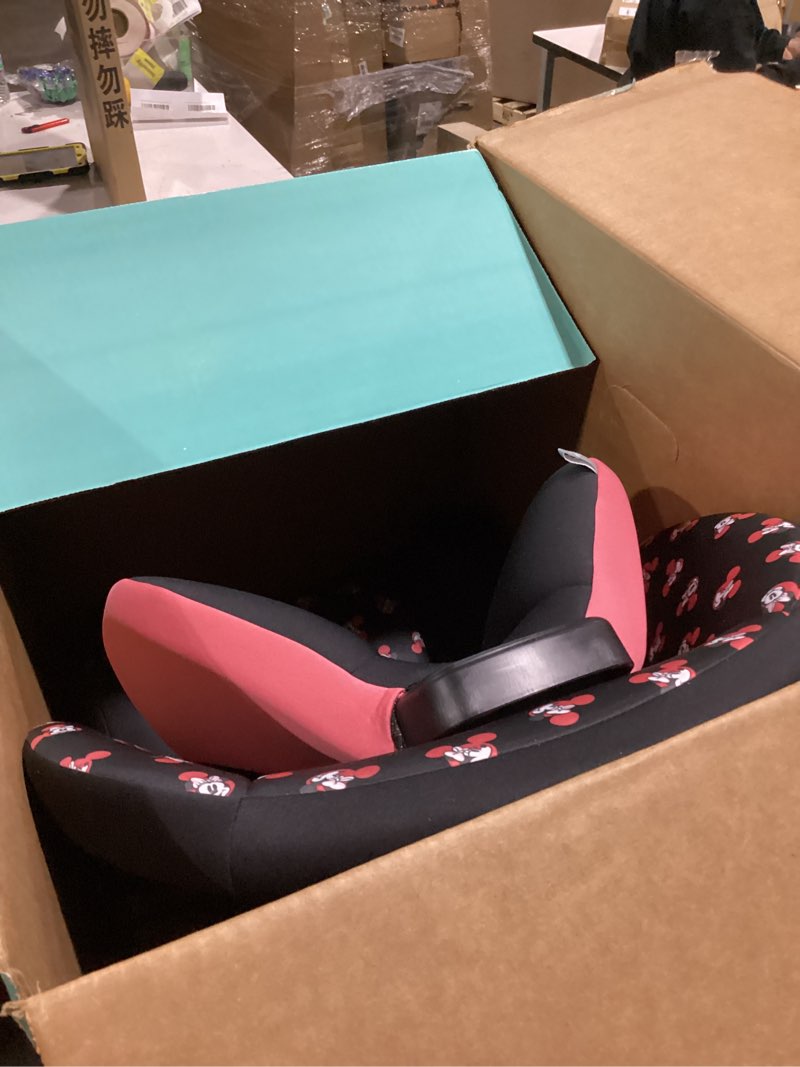 Condition photo showing As Is for Disney Baby Ellaris 3-in-1 Convertible Car Seat, Slim Fit Design, Rear & Forward-Facing, 5-Position Headrest, 3-Across Fit, Travel-Friendly with Machine-Washable Seat Pad, Minnie Charm