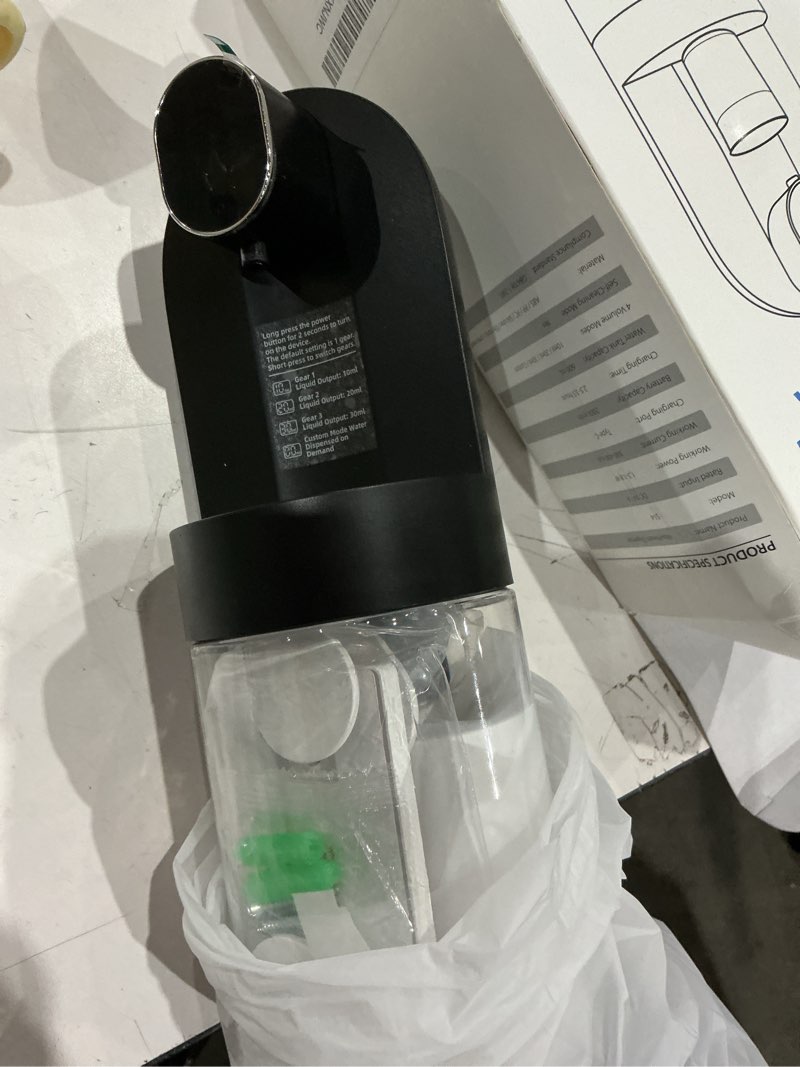 Condition photo showing As Is for (missing pieces)mouthwash dispenser for bathroom, automatic mouthwash dispenser with 4 magnetic cups, mouthwash dispensers with digital display 600ml, 4 modes, wall mounted mouth wash dispensers for kids & adults