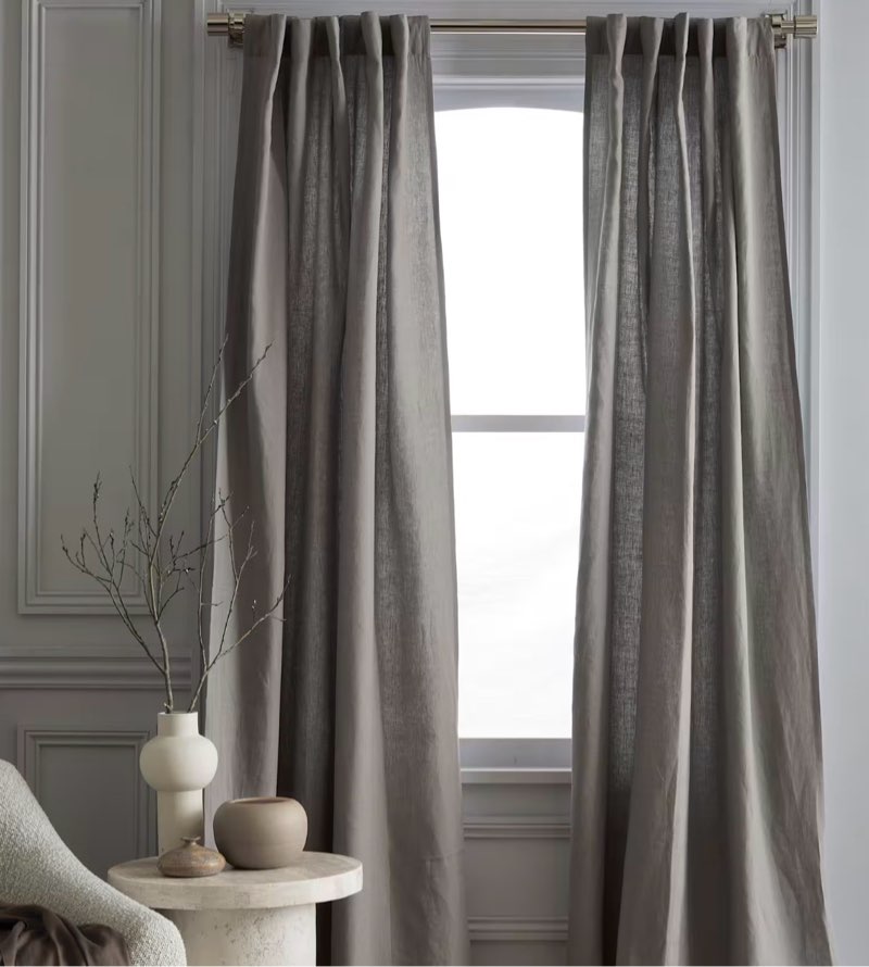 Quince European Linen Curtian 48”x96” Gray