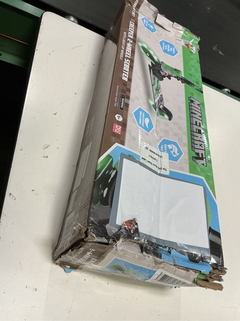 Condition photo showing New/Like New for minecraft 2 wheel kick scooter with light up wheels – foldable, non-slip deck, comfortable & smooth ride