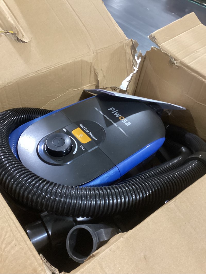 Condition photo showing Good Condition for aircliff piwosa canister vacuum cleaner, 17kpa suction vac for carpets/hard floors, lightweight bagless canister vacuum with hepa, 2 motor system, and 3 cleaning tools (black)