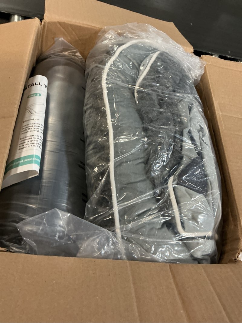 Condition photo showing Good Condition for dog beds large sized dogs, xl orthopedic dog beds for large dogs 42"x30"x7.5", waterproof pet bed with washable cover, l-shaped pet couch with portable handle, grey 42.0"l x 30.0"w x 7.5"th grey