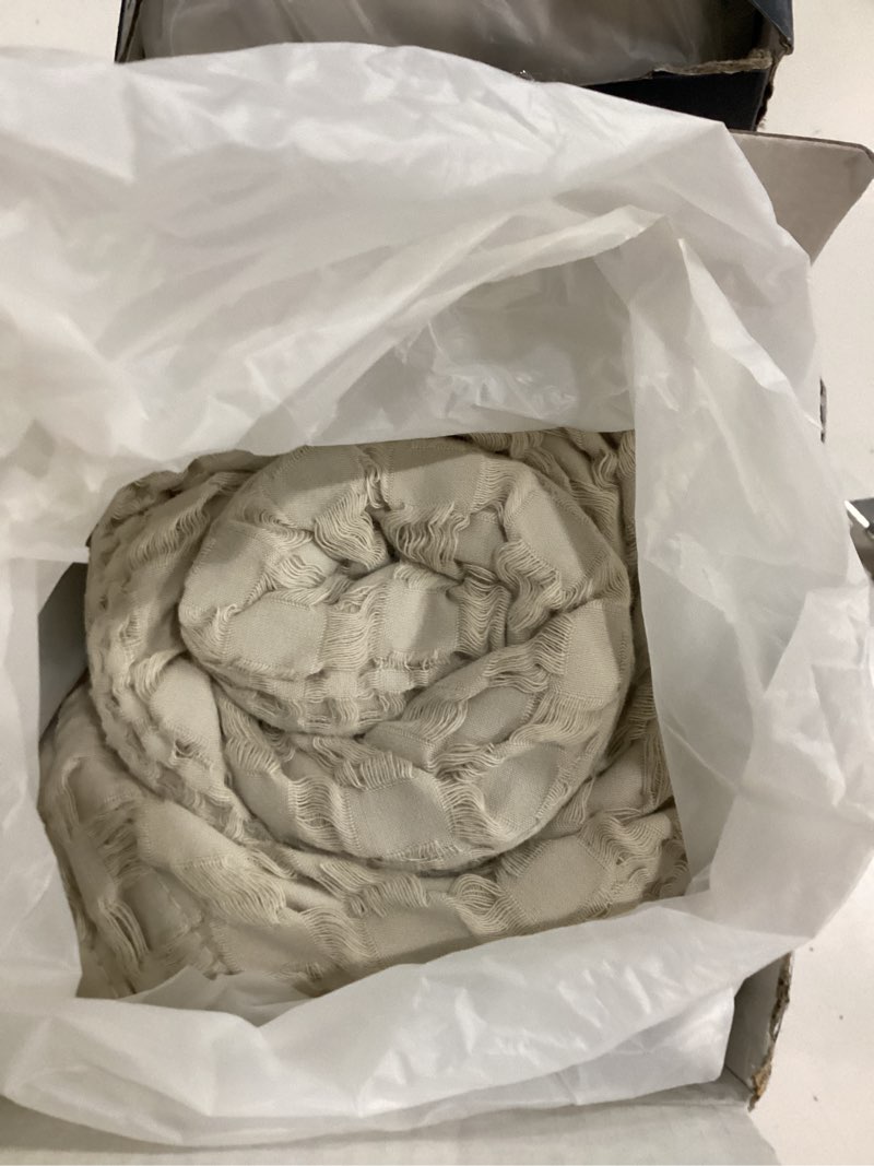 Condition photo showing Good Condition for phf 100% cotton waffle weave throw blanket, soft lightweight breathable cozy throws for couch bed sofa, luxury aesthetic blanket gift for home decor & office, 50"x60", light taupe/oatmeal throw(50"x60") light taupe/oatmeal