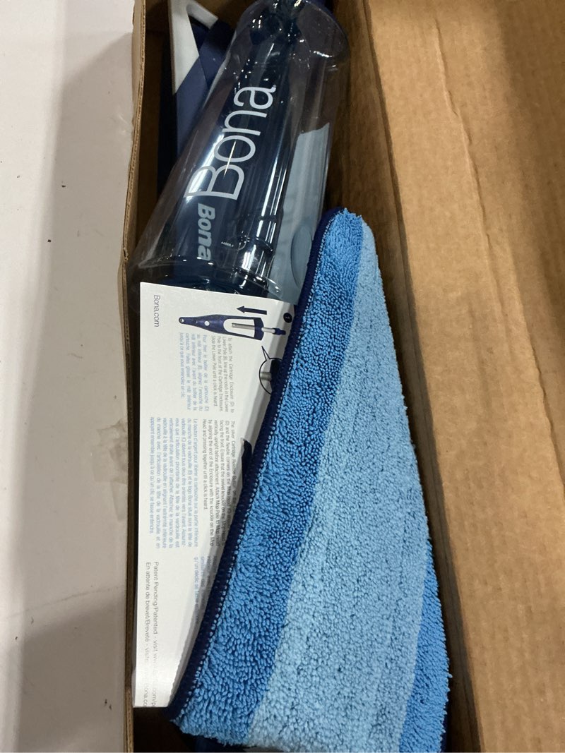 Condition photo showing As Is for bona hardwood floor premium spray mop - includes wood floor cleaning concentrate and machine washable microfiber cleaning pad - dual zone cleaning design for faster cleanup hardwood - concentrate