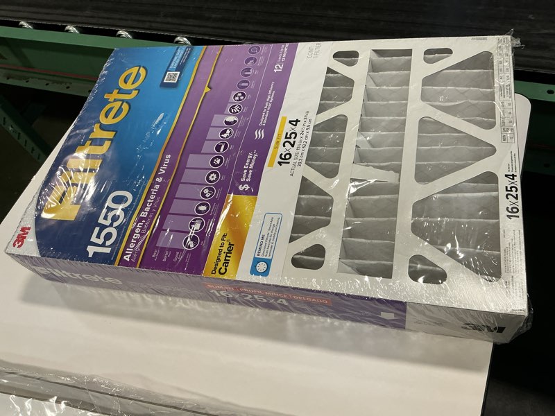 Condition photo showing New/Like New for Filtrete 16 x 25 x 4 MERV 12 1550 MPR Slim Allergen, Bacteria and Virus Electrostatic pleated Air Filter