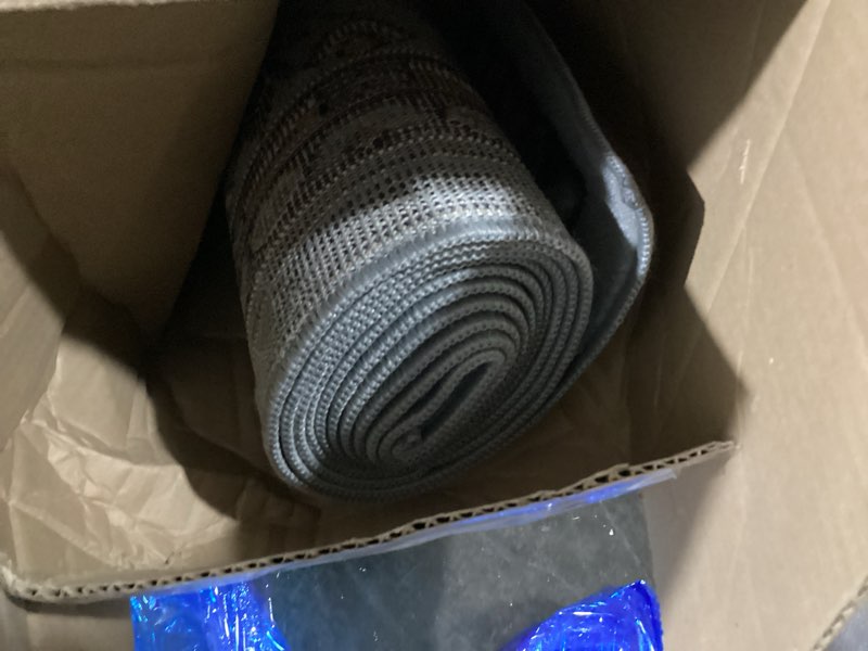 Condition photo showing As Is for Home Dynamix Premium Sakarya Traditional Medallion Border Area Rug, Silver, 7'8"x10'7" Rectangle Grey/Blue 7'8" x 10'7" (Rectangular)