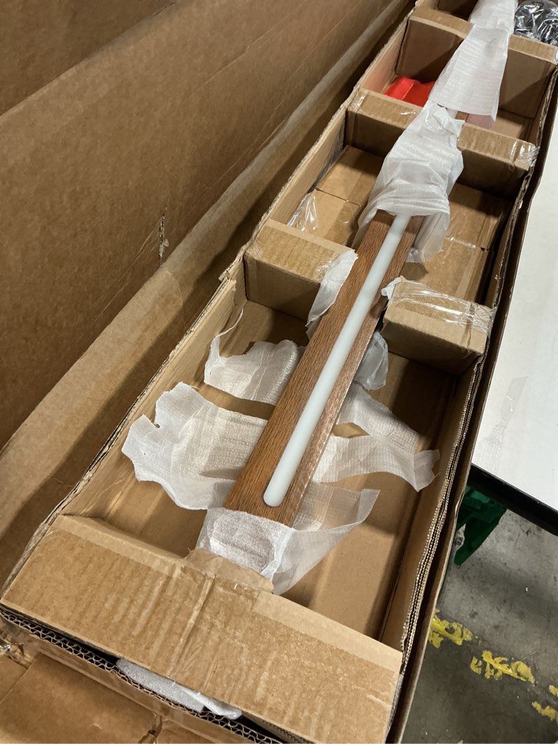 Condition photo showing Good Condition for EDISHINE Wood Floor Lamp, Upgraded Dual-Sided Lighting, Minimalist Floor Lamps for Living Room, Corner Floor Lamp with Remote/Foot Control, 7CCT & Dimmable Corner Lamp for Bedroom, Office, Walnut Wood Light Brown