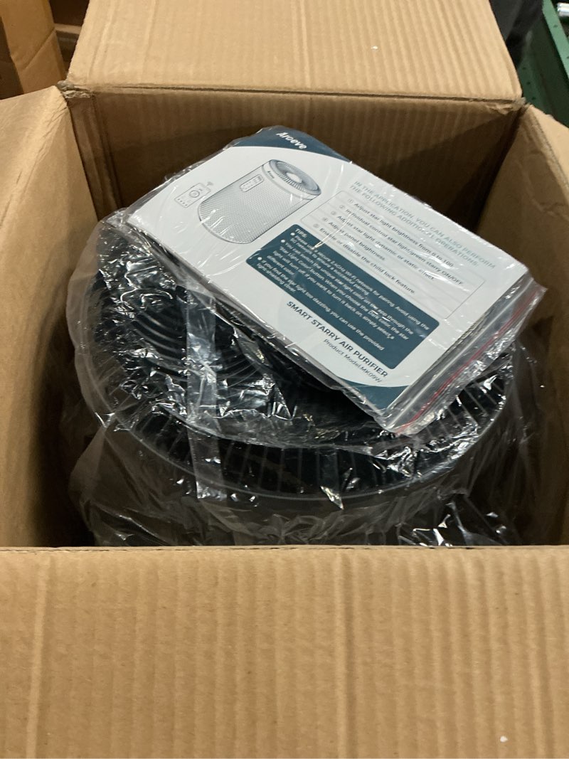 Condition photo showing New/Like New for aroeve air purifier for large rooms up to 1,782 sq. ft. with star projector, smart wifi, air quality sensor, uv function, and washable filter for whole home use for a cozy holiday, mk09w black space grey large
