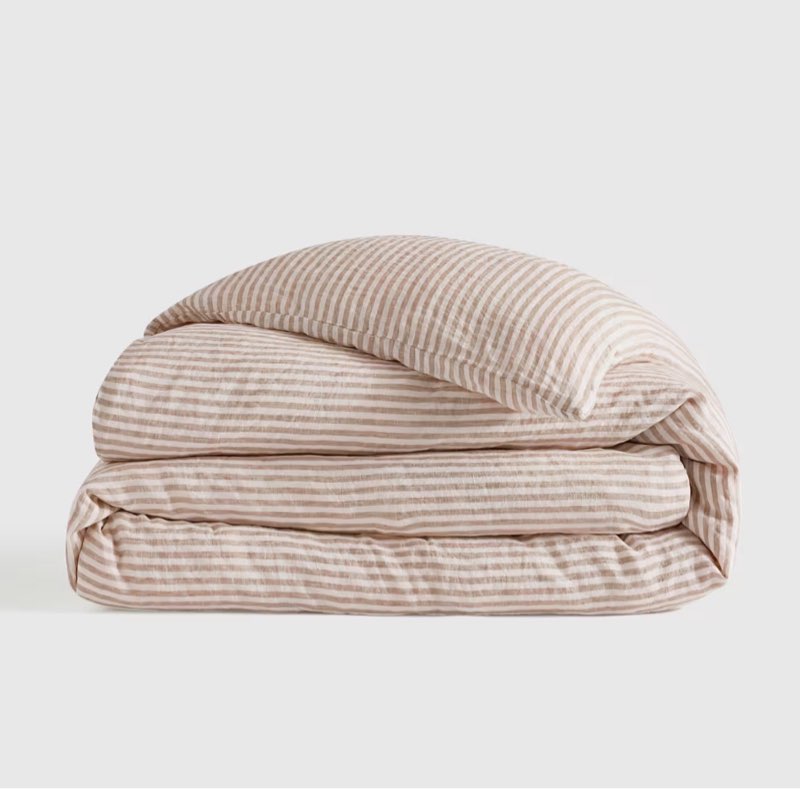 quince european linen stripe duvet cover king white stripe