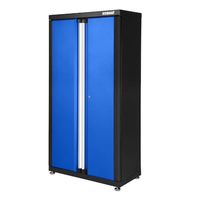 kobalt 36-in w x 72-in h x 18.5-in d freestanding steel garage cabinet in blue
