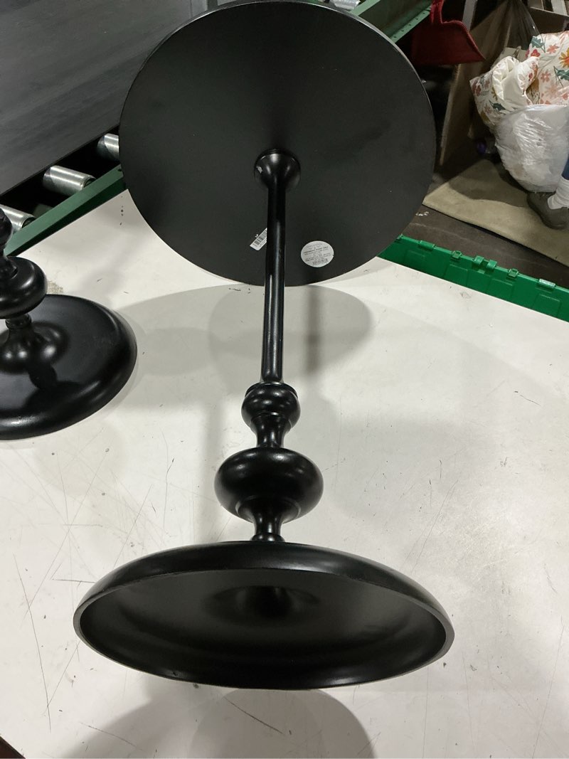 Condition photo showing As Is for londonberry turned accent table large black - threshold™: sleek aluminum, no assembly required