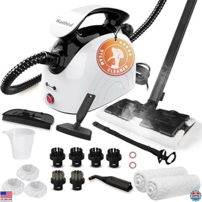 Steam cleaner, equipped with 21 specialized accessories, 1.08-liter water tank, 248°F high-temperatu