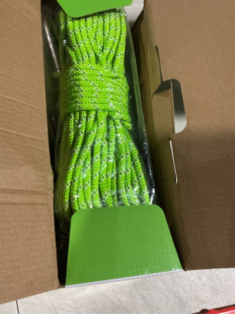 Condition photo showing Good Condition for dog tie out cable for camping - 50ft/70ft/100ft portable reflective overhead trolley system for dogs up to 300lbs - dog lead for yard camping | parks | outdoor events green green 100ft