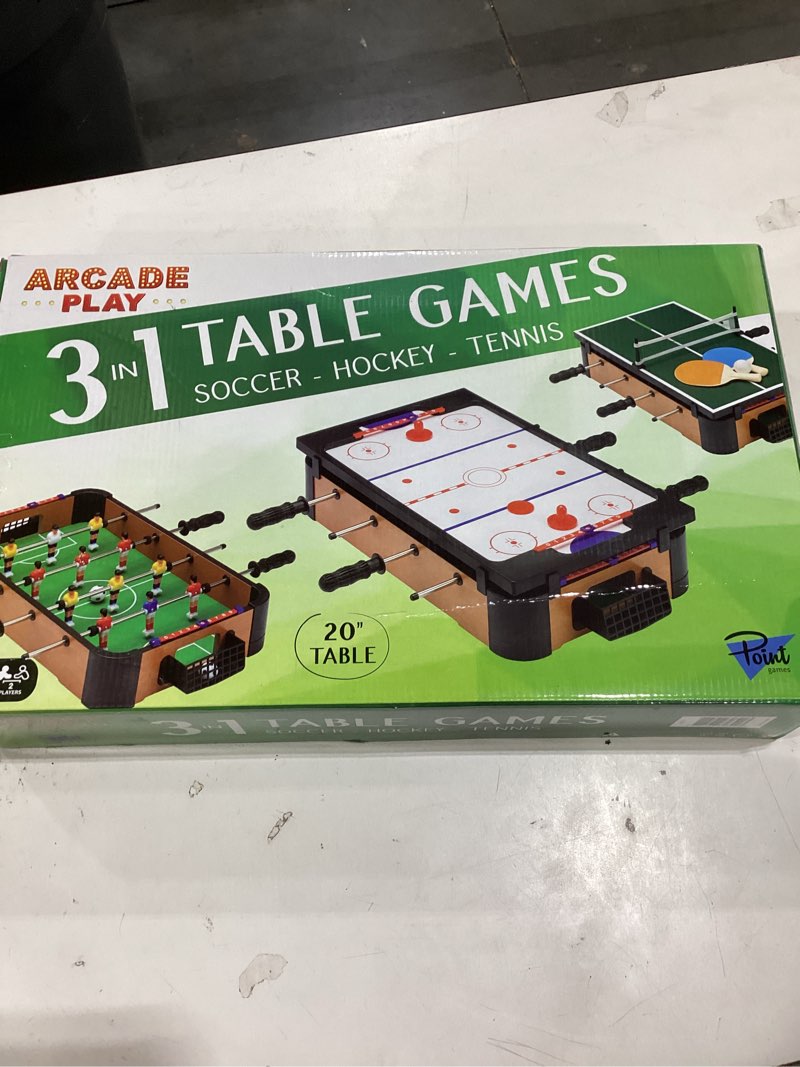 Condition photo showing New/Like New for Point Games Hockey Table, Mini Table Games for Kids, Arcade Game for Boys & Girls, Great Gift fro Children Ages 3+ Air Hockey