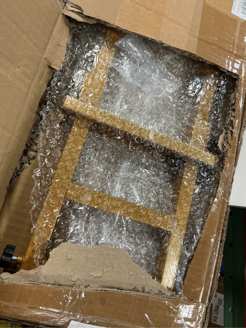 Condition photo showing Good Condition for thyle 1 pcs gold poster board holder stand height up to 80" heavy duty welcome sign stand double sided easel holder with base adjustable portable sign for wedding restaurant(metal) gold metal 1