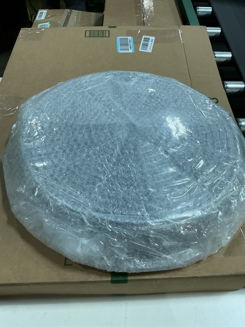 Condition photo showing New/Like New for shellwei 18 pieces 16" 18" 20" plant saucers clear durable plant saucer plastic plants saucers for indoors outdoors clear flower pot drip trays plants garden pot saucer trays 16 inch, 18 inch, 20 inch